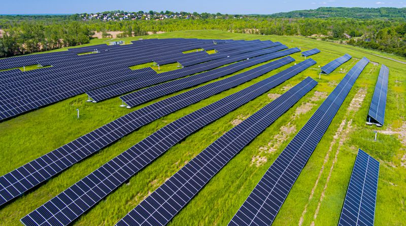 Three new 5-megawatt solar farms to be built in Tully will each be about twice as big at this installation at the former DeWitt town landfill.N. Scott Trimble | syracuse.com